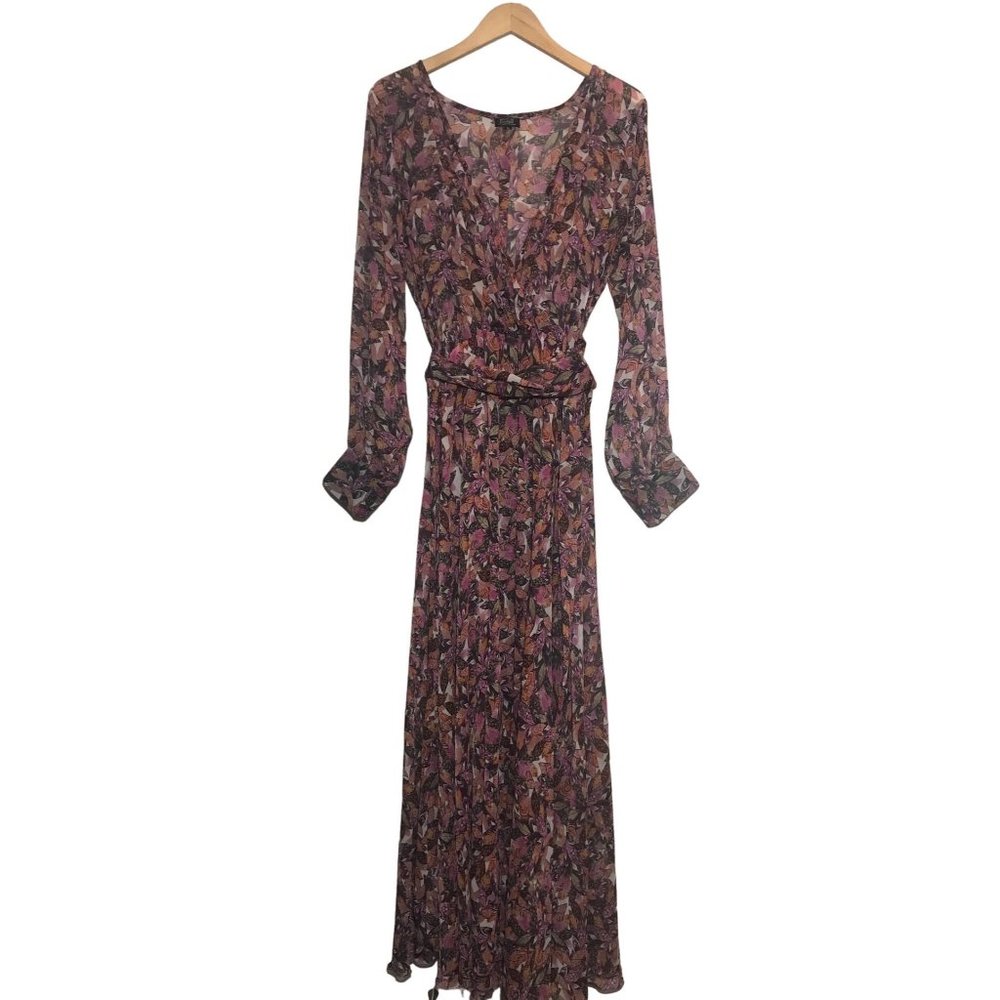 SPY ZONE EXCHANGE Feather Leaf Print Maxi Dress Size XL